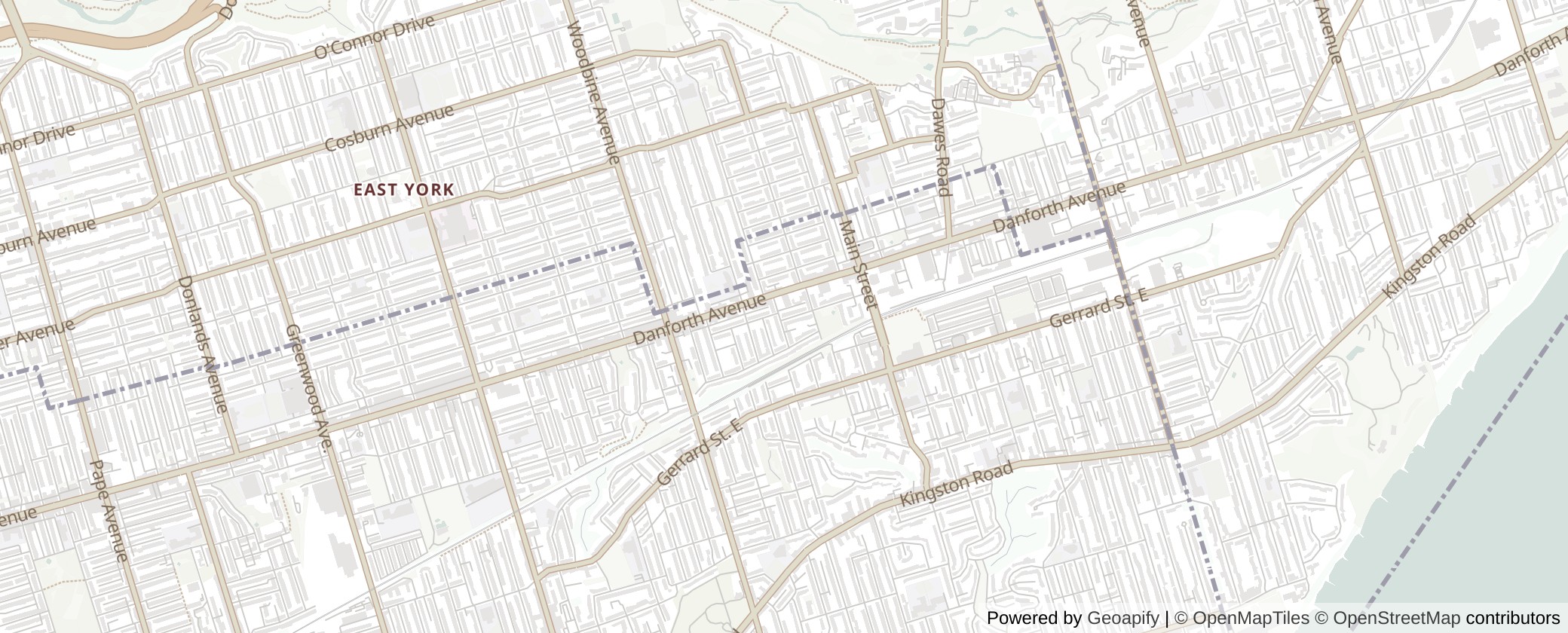 Map of Multiplexes in Beaches-East York, Toronto (Ward 19)