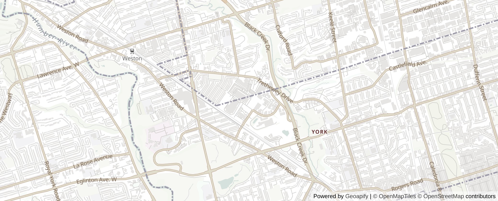 Map of Multiplexes in York South-Weston, Toronto (Ward 5)