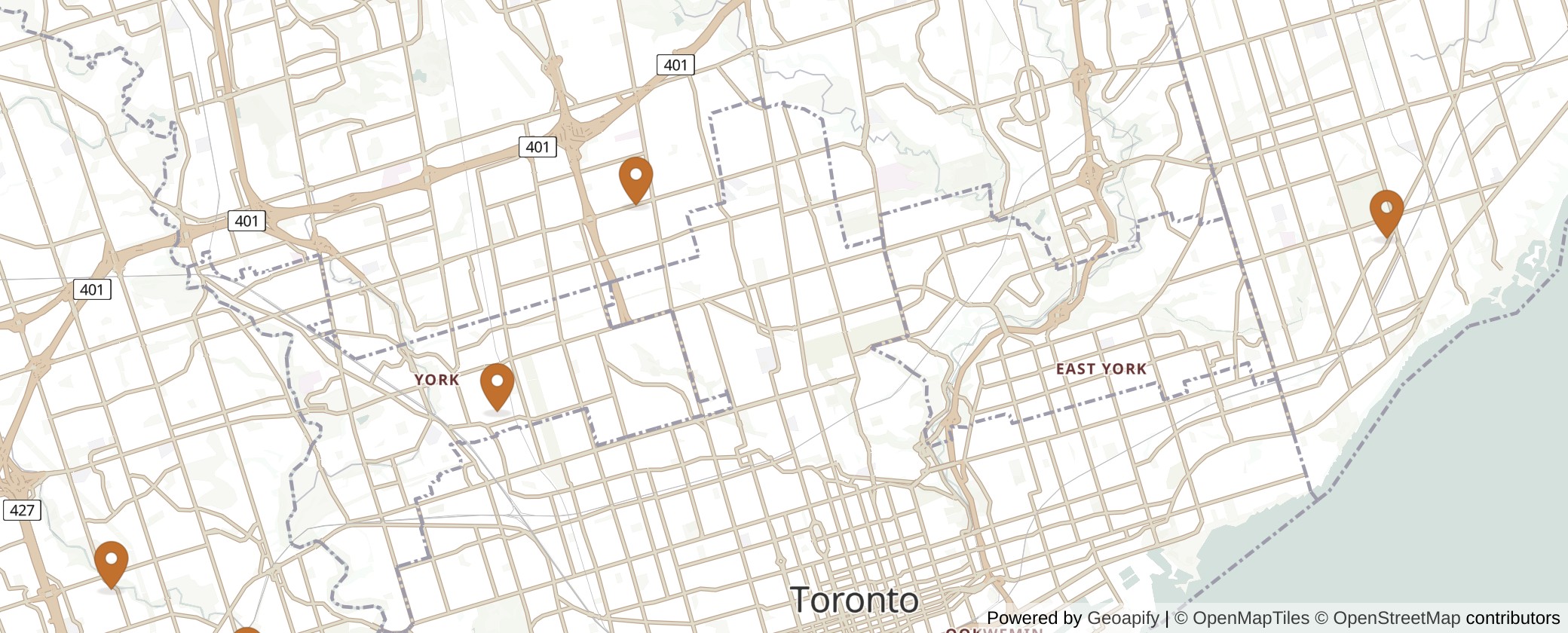 Map of Fourplex Homes in Toronto: Build Up to 4 Units