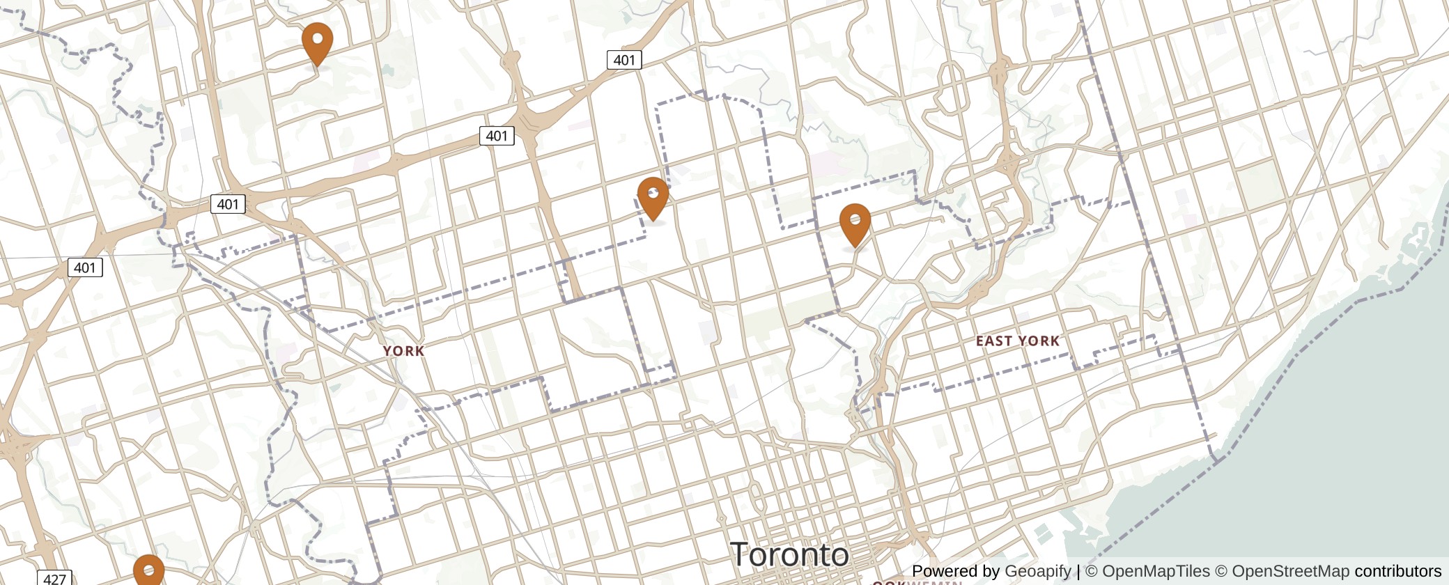Map of Fourplex Homes in Toronto: Build Up to 4 Units