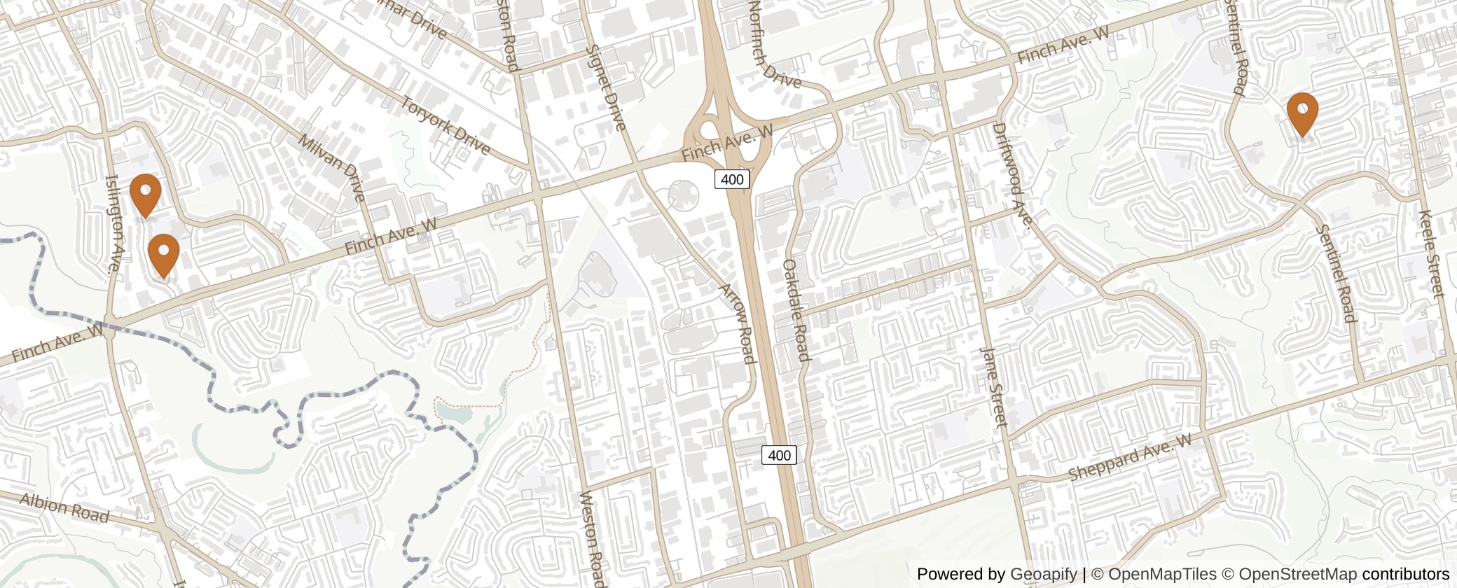 Map of Multiplexes in Humber River-Black Creek, Toronto (Ward 7)