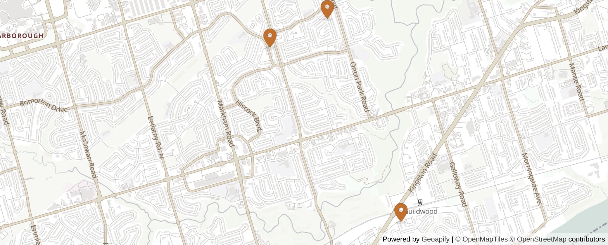 Map of Multiplexes in Scarborough-Guildwood, Toronto (Ward 24)