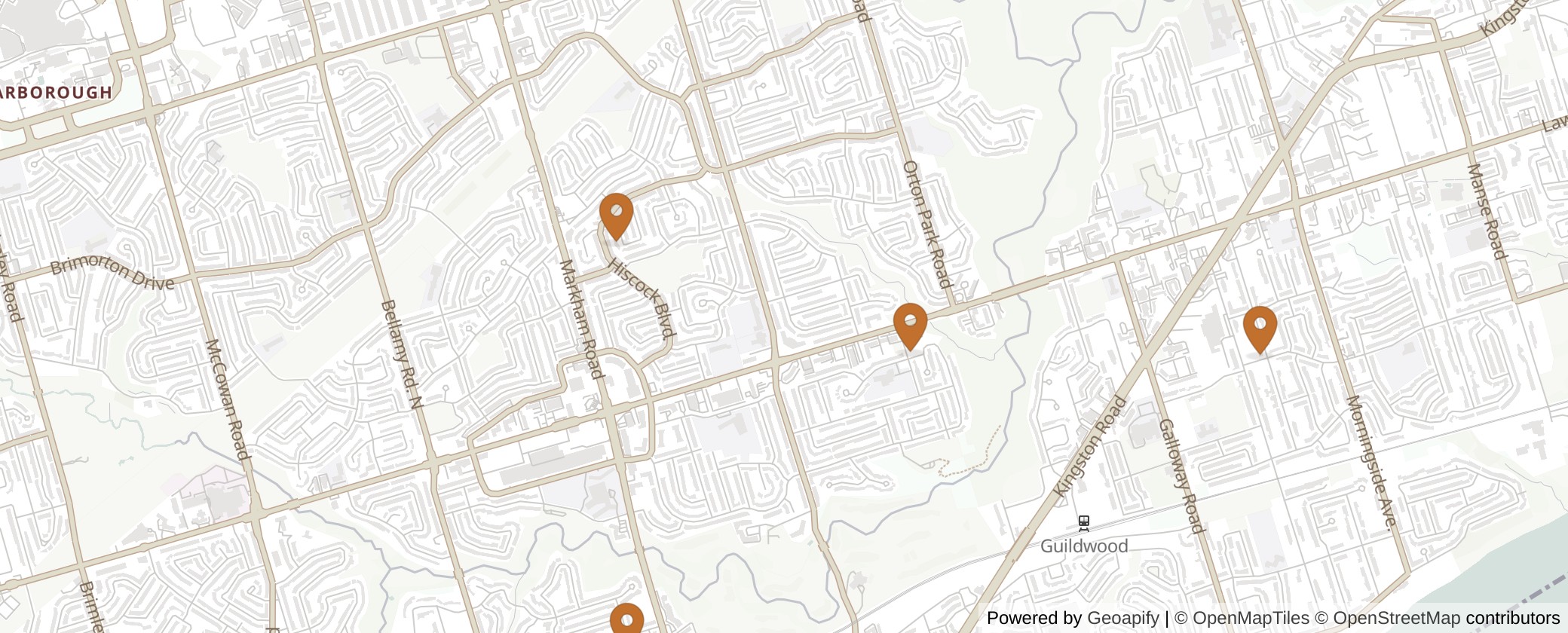 Map of Multiplexes in Scarborough-Guildwood, Toronto (Ward 24)
