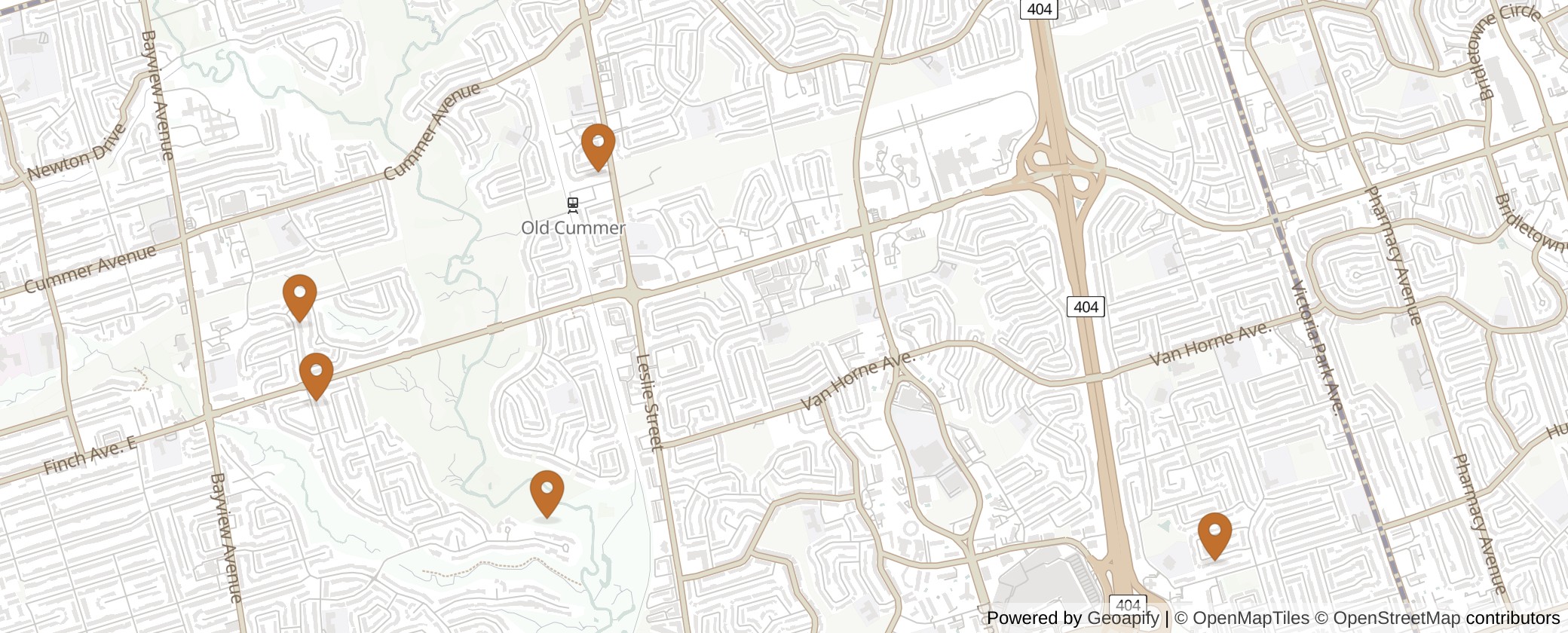 Map of Multiplexes in Don Valley North, Toronto (Ward 17)