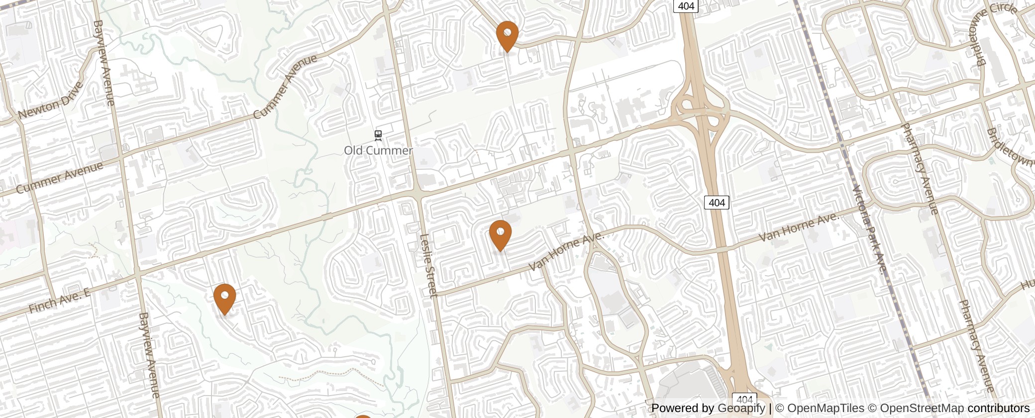 Map of Multiplexes in Don Valley North, Toronto (Ward 17)