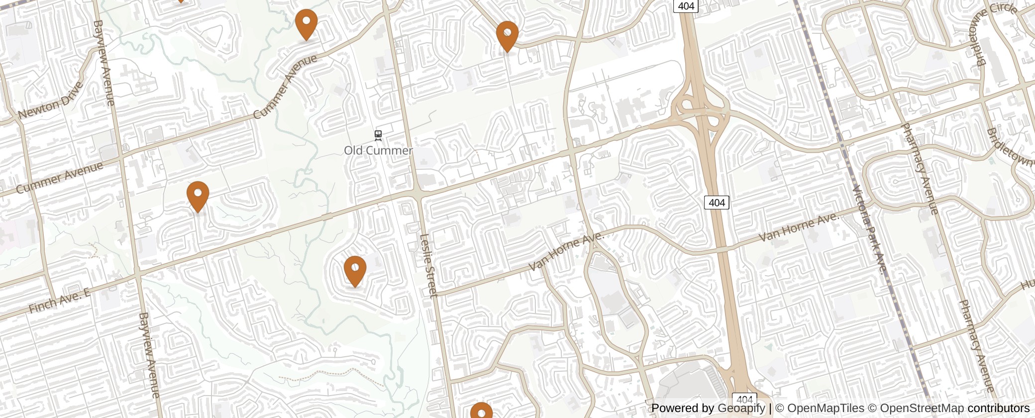 Map of Multiplexes in Don Valley North, Toronto (Ward 17)