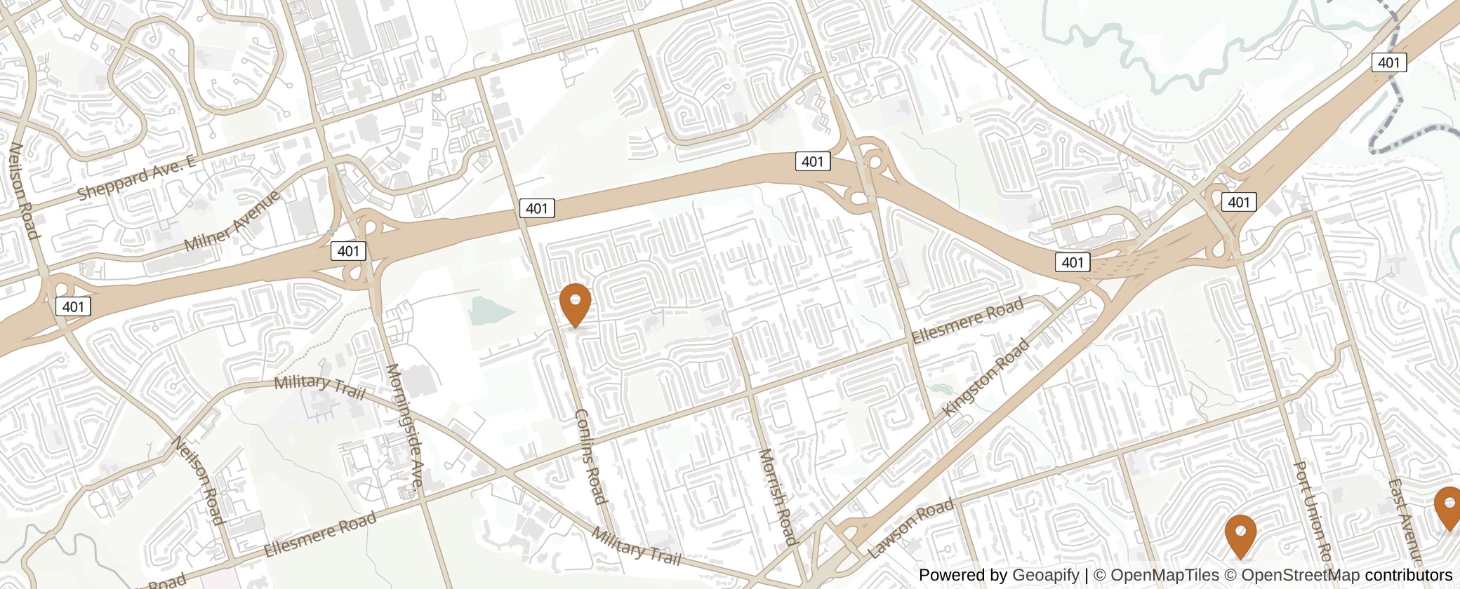Map of Multiplexes in Scarborough-Rouge Park, Toronto (Ward 25)