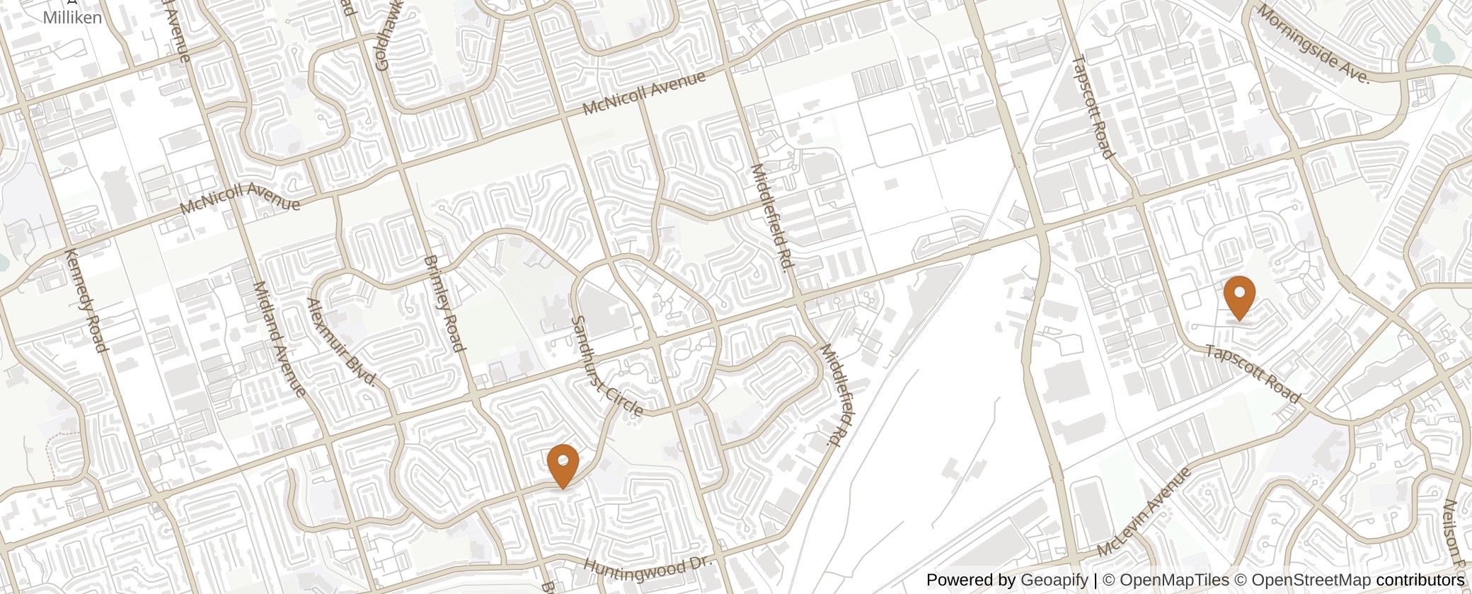 Map of Multiplexes in Scarborough North, Toronto (Ward 23)