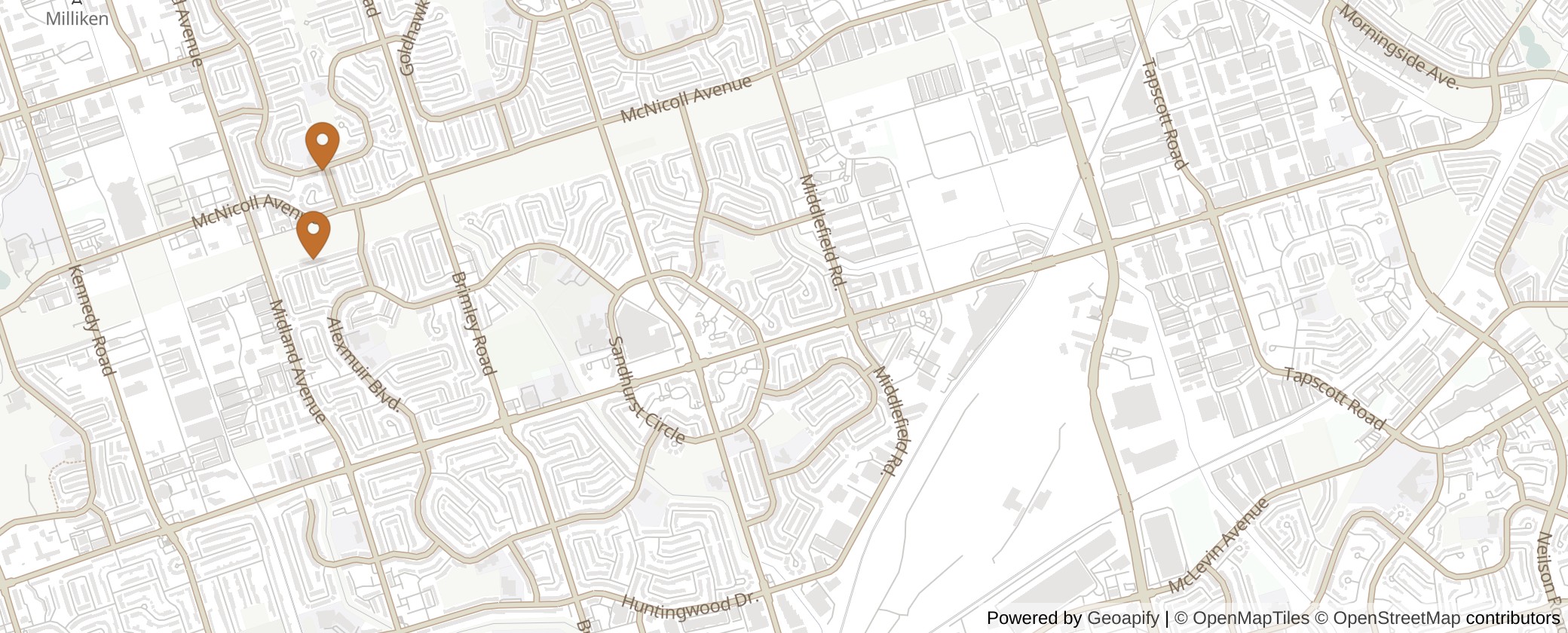 Map of Multiplexes in Scarborough North, Toronto (Ward 23)